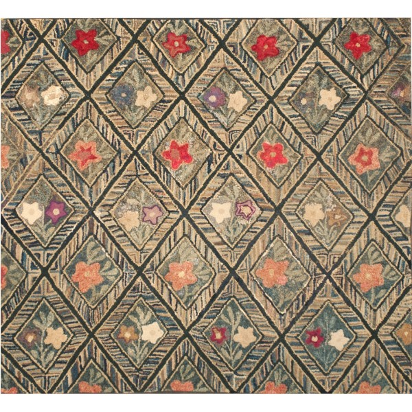 19th Century American Hooked Rug