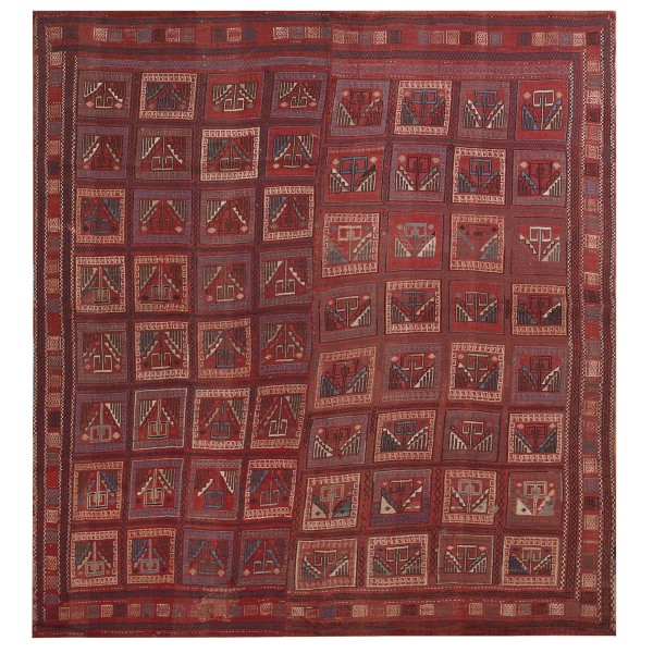 19th Century Caucasian Verneh Flat-Weave Carpet