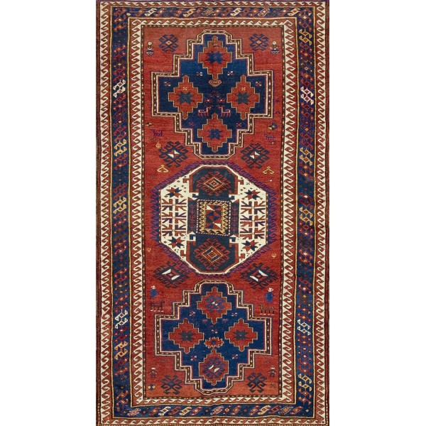 19th Century Caucasian Kazak Lori Pambak Carpet