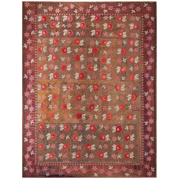 19th Century American Hooked Rug 