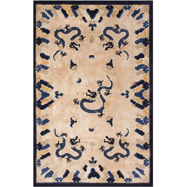 Vintage 1980s Chinese Peking Dragon Carpet