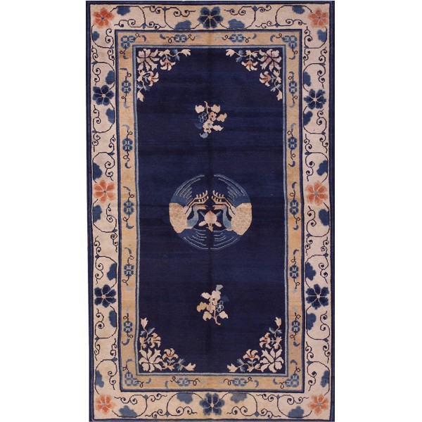 1920s Chinese Peking Carpet with Cranes