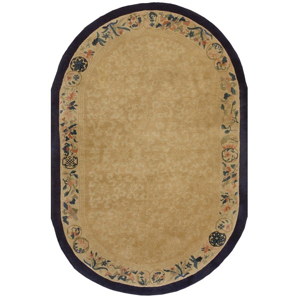 Early 20th Century Oval Chinese Peking Carpet