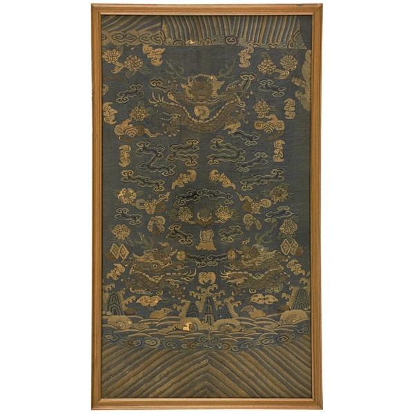 Mid-19th Century Silk Chinese Kesi Dragon Embroidery