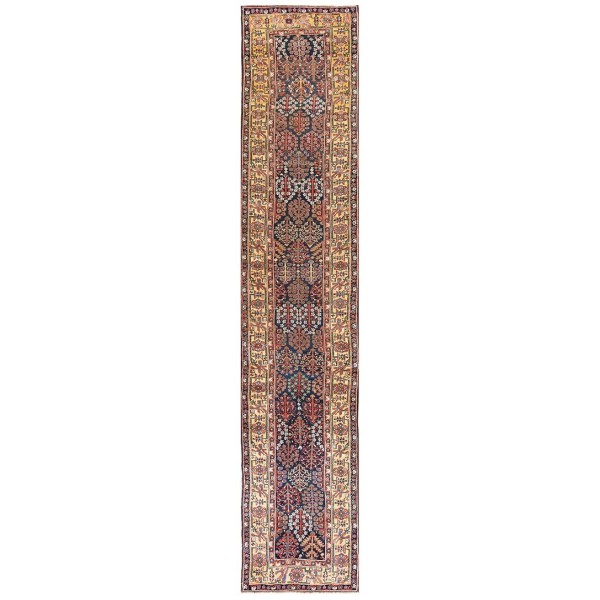 Mid 19th Century W. Persian Kurdish Shrub Runner Carpet