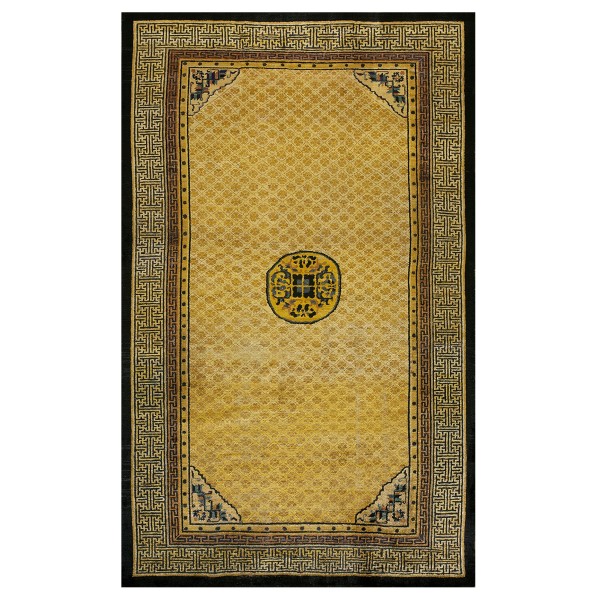 19th Century Silk Chinese Ningxia Carpet