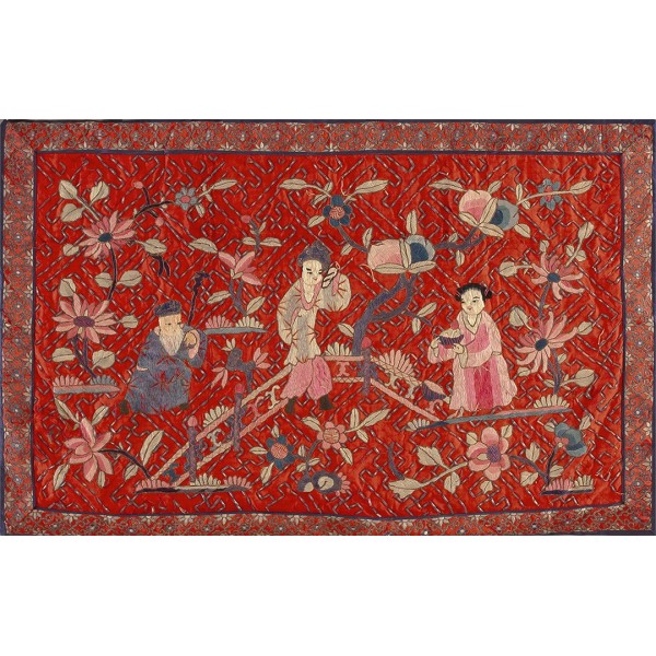 1930s Chinese Silk Pictorial Embroidery