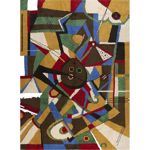 Mid Century Modern European Carpet with Kandinsky Design Influences