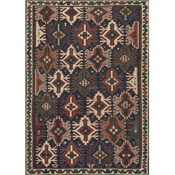 Early 20th Century Caucasian Kuba Kilim