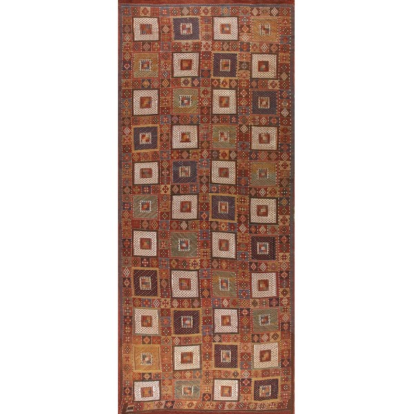 19th Century Caucasian Verneh Flat-Weave Carpet