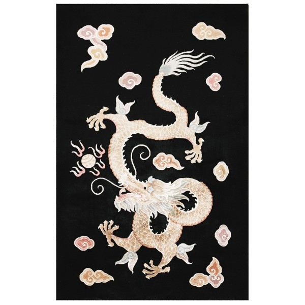 Vintage 1980s Chinese Dragon Carpet