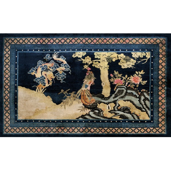 Early 20th Century Chinese Baotou Carpet with Phoenix