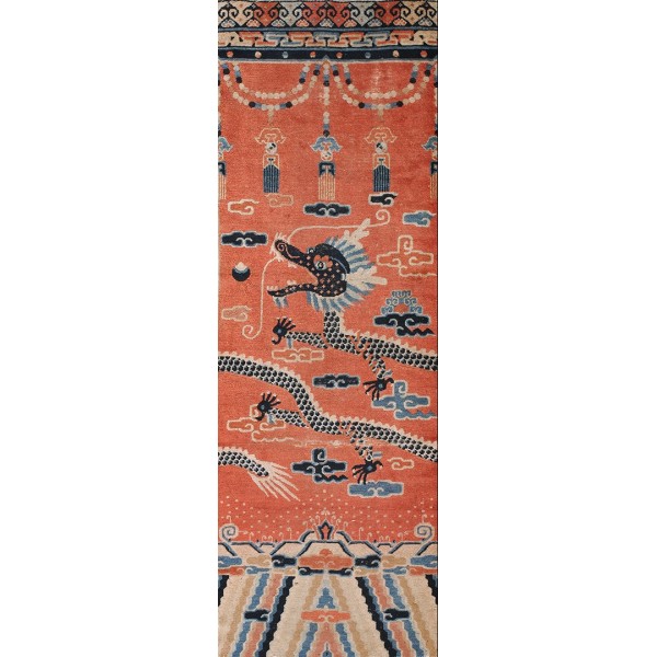 19th Century Chinese Ningxia Pillar Carpet