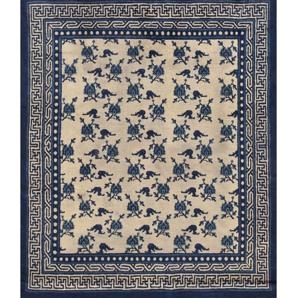 Mid-19th Century W. Chinese Ningxia Carpet