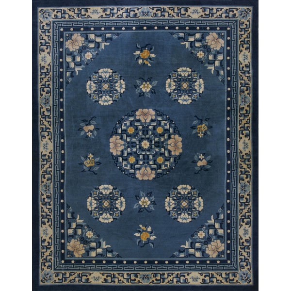 Vintage 1980s Chinese Peking Carpet