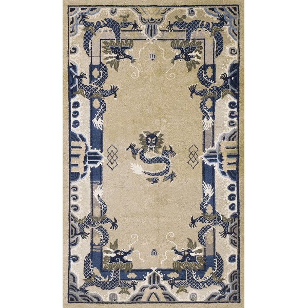 Early 20th Century Chinese Peking Dragon Carpet