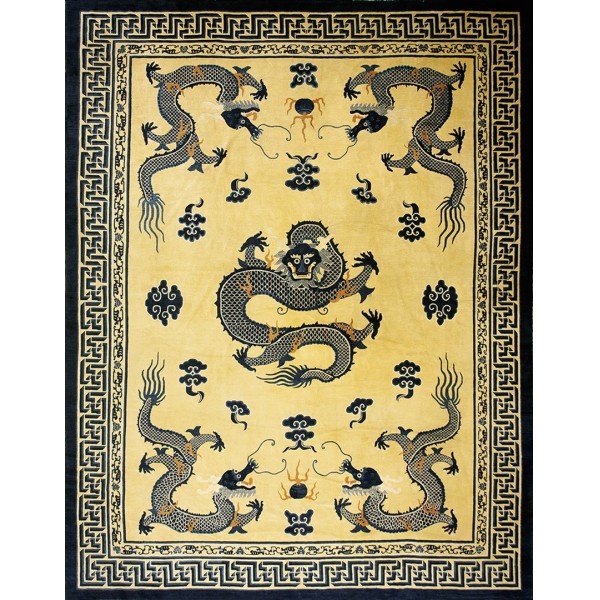 19th Century Chinese Peking Dragon Carpet