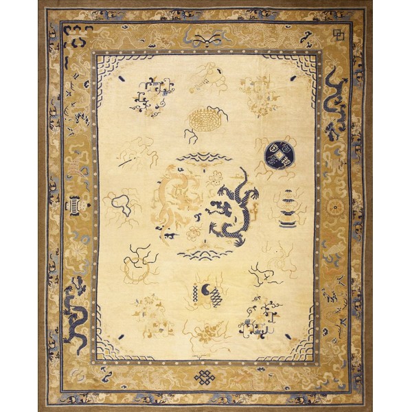 19th Century Chinese Peking Dragon Carpet