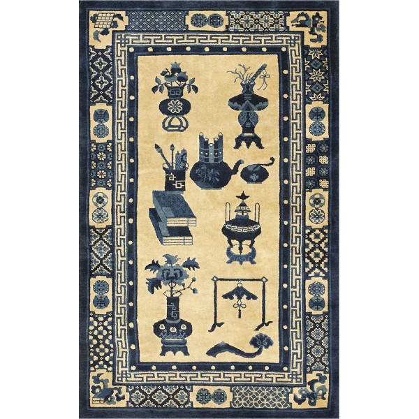 Early 20th Century N. Chinese Baotou 100 Antiques Carpet