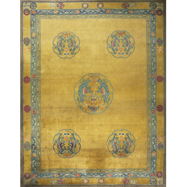 Early 20th Century Chinese Dragon Carpet