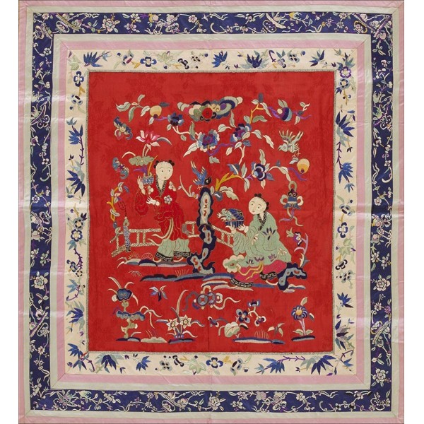 Mid 20th Century Silk Chinese Embroidery
