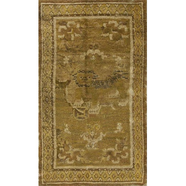 Mid 18th Century Chinese Ningxia Foo Dog Carpet 
