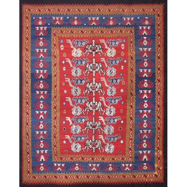 Early 20th Century Turkish Oushak Kilim