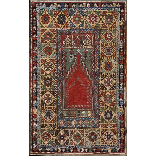 19th Century Turkish Anatolian Mujur Prayer Rug