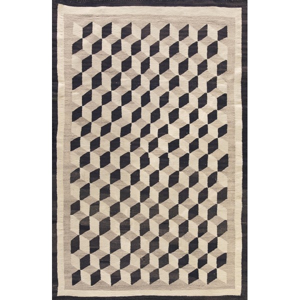 Early 20th Century American Navajo Carpet with Tumbling Block Pattern