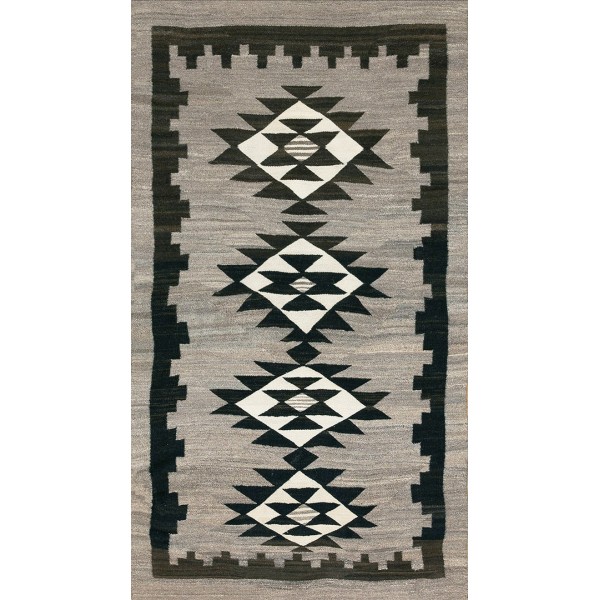  Early 20th Century American Navajo Two Grey Hills Carpet 