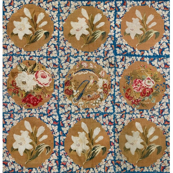 19th Century English Victorian Needlepoint Carpet