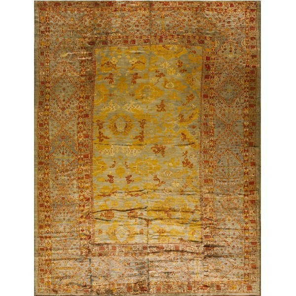 19th Century Turkish Angora Oushak Carpet