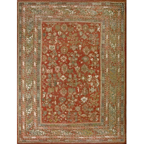 19th Century Turkish Ghiordes Oushak Carpet