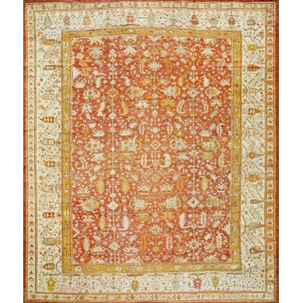 19th Century Turkish Angora Oushak Carpet