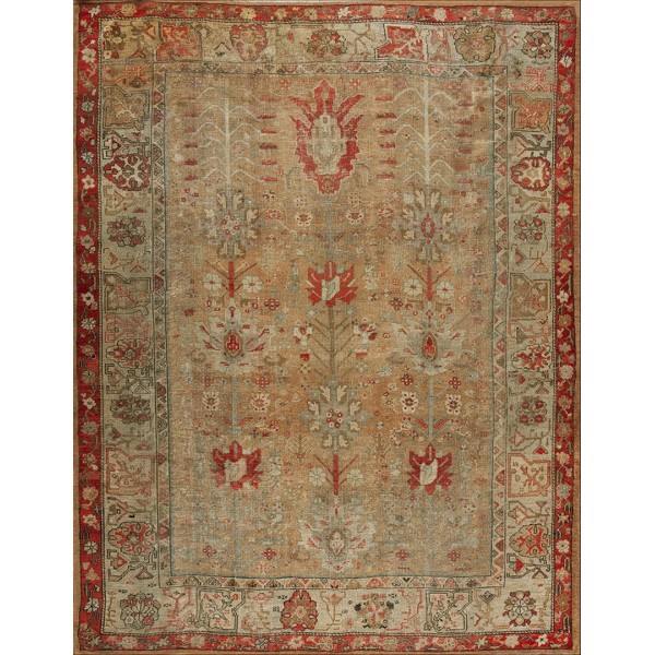 19th Century Turkish Ghiordes Oushak Carpet