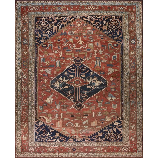Late 19th Century N.W. Persian Serapi Carpet 