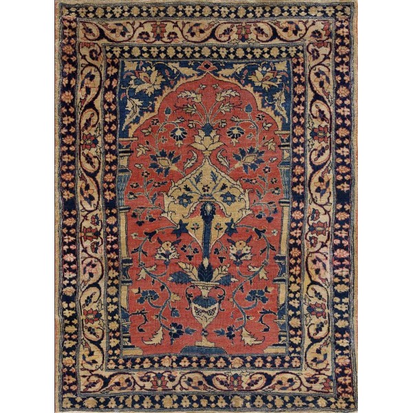 19th Century Persian Tabriz Prayer Rug