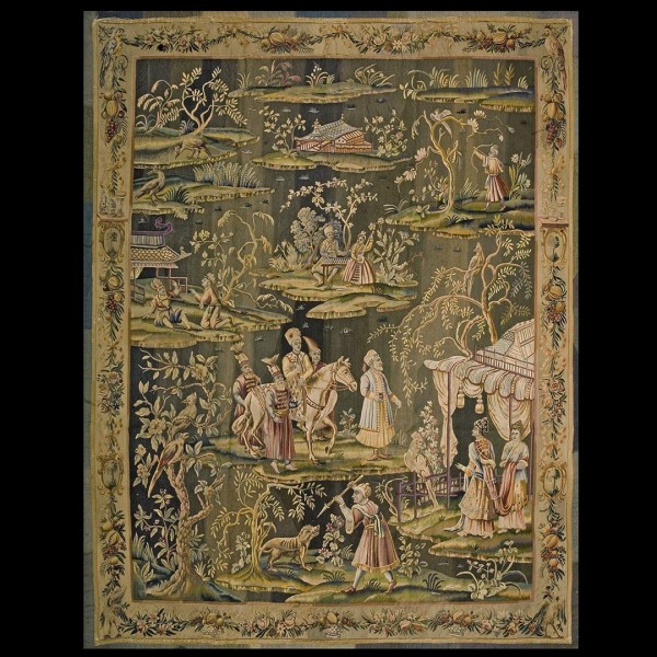 Mid 19th Century French Chinoiserie Tapestry