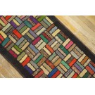 Early 20th Century American Hooked Rug with Basket Weave Pattern