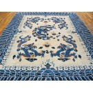 Early 20th Century W. Chinese Ningxia Dragon Carpet