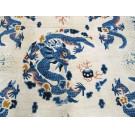Early 20th Century W. Chinese Ningxia Dragon Carpet