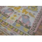 1930s Indian Pictorial Cotton Dhurrie Carpet