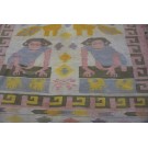 1930s Indian Pictorial Cotton Dhurrie Carpet