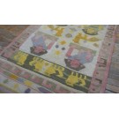 1930s Indian Pictorial Cotton Dhurrie Carpet