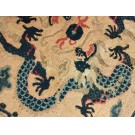 19th Century W. Chinese Round Ningxia Dragon Carpet