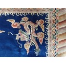 Vintage 1980s Chinese Art Deco Dragon Carpet