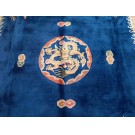 Vintage 1980s Chinese Art Deco Dragon Carpet