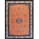 19th Century Coral Chinese Peking Carpet