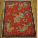 Mid 20th Century Silk & Gold Thread Chinese Embroidery