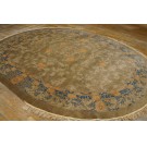 Late 19th Century Oval Chinese Perking Dragon Carpet